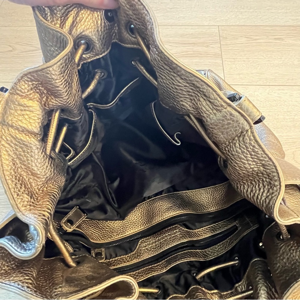 Burberry Prorsum Large Calfskin Gold Studded Warrior Bag Leather Metallic - Picture 10 of 16